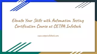 Automation Testing Certification Course