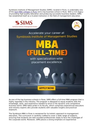 SIMS Full time mba blog