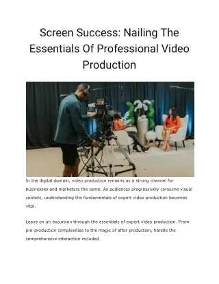 Professional videography services