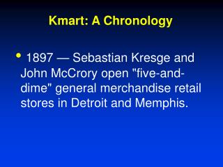 Kmart: A Chronology