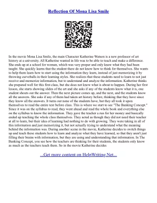 Mona Lisa Essay