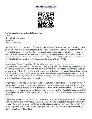 Essay On God