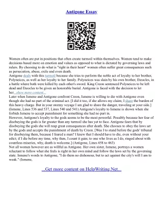 Antigone Essays