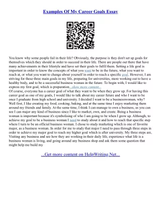 Career Goal Essay