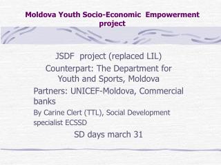 Moldova Youth Socio-Economic Empowerment project
