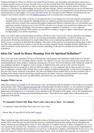 Larva In Your Dream Meaning, Analysis And Meaning