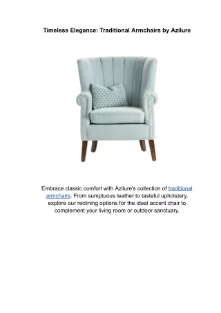 Timeless Elegance_ Traditional Armchairs by Azilure