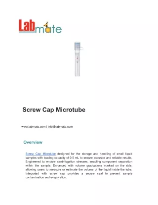 Screw Cap Microtube