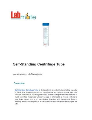 Self-Standing Centrifuge Tube