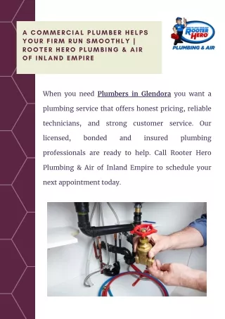 A Commercial Plumber Helps Your Firm Run Smoothly  Rooter Hero Plumbing & Air of Inland Empire