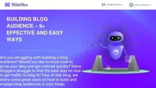 BUILDING BLOG AUDIENCE – 9  EFFECTIVE AND EASY WAYS