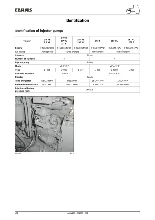 CLAAS NECTIS VE 237 2 4WD (Type T14) Tractor Service Repair Manual