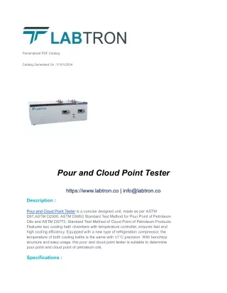 Pour and Cloud Point Tester