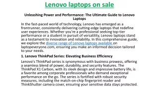 Lenovo laptops on sale