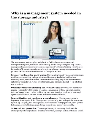 Why is a management system needed in the storage industry