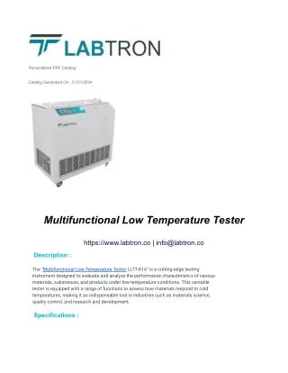 Multifunctional Low Temperature Tester