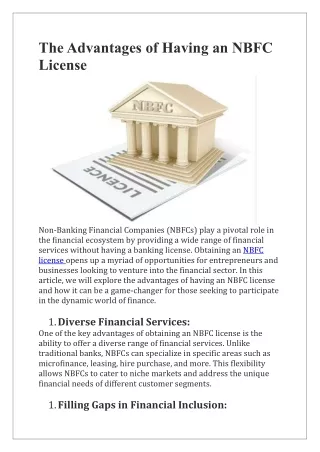 The Advantages of Having an NBFC License