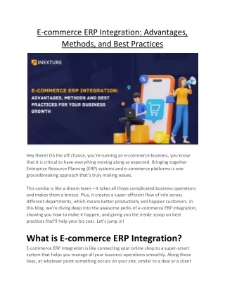 E-commerce ERP Integration Advantages, Methods, and Best Practices