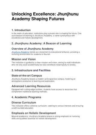 Jhunjhunu Academy Shaping Futures