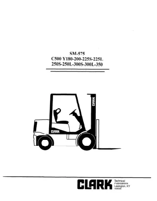 Clark C500, Y180 Forklift Service Repair Manual