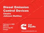 Diesel Emission Control Devices Cleaire Johnson Matthey