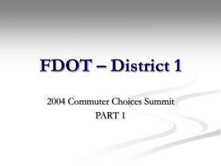 FDOT – District 1