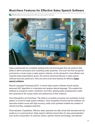 Upgrade Your Sales Toolkit: Top Features for Effective Sales Speech Software