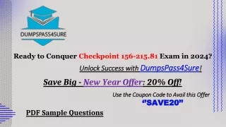 Ready to Ace CheckPoint 156-215.81 Study Material? Get 20% Off on DumpsPass4Sure