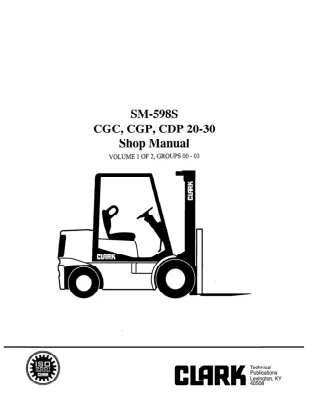 Clark CDP 20-30 Forklift Service Repair Manual