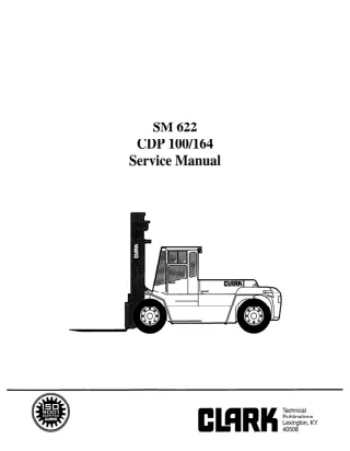 Clark CDP 100 Forklift Service Repair Manual