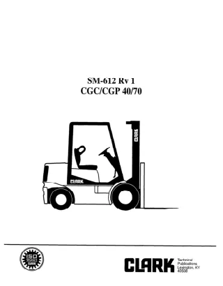 Clark CGP 40 Forklift Service Repair Manual