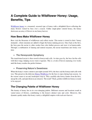 A Complete Guide to Wildflower Honey_ Usage, Benefits, Tips