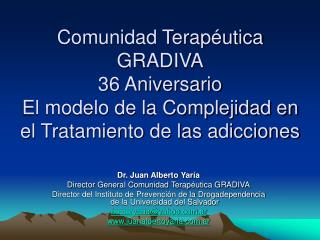 Comunidad Terapéutica GRADIVA 36 Aniversario El modelo de la Complejidad en el Tratamiento de las adicciones