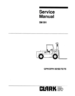 Clark DPH 50 Forklift Service Repair Manual