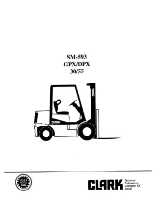 Clark DPX 30 Forklift Service Repair Manual