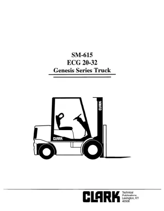 Clark ECG 20-32 Genesis Series Truck Service Repair Manual