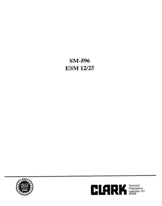 Clark ESM 12 Forklift Service Repair Manual