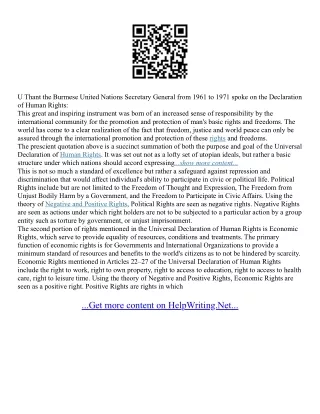 Universal Declaration Of Human Rights Essay