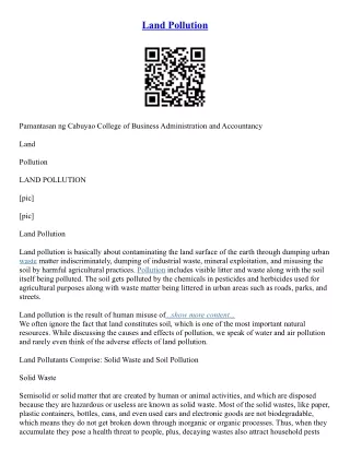 Soil Pollution Essay