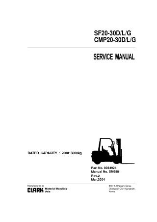 Clark SF20-30DLG Forklift Service Repair Manual #2