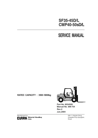 Clark SF35-45DL Forklift Service Repair Manual