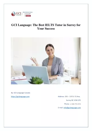 GCI Language The Best IELTS Tutor in Surrey for Your Success