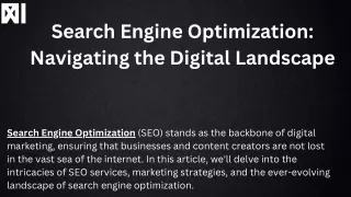 Search Engine Optimization Navigating the Digital Landscape