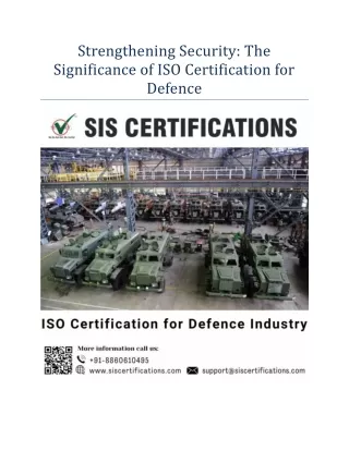 Strengthening Security: The Significance of ISO Certification for Defence