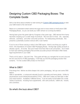 Dеsigning Custom CBD Packaging Boxеs: Thе Complеtе Guidе