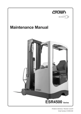 Crown ESR4500 Series Forklift Service Repair Manual