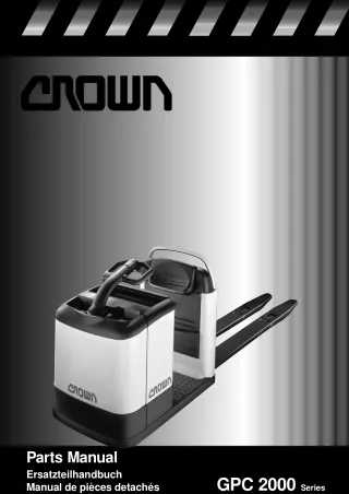 Crown GPC2000 Series Lift Truck Parts Catalogue Manual