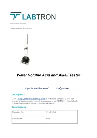 Water Soluble Acid and Alkali Tester