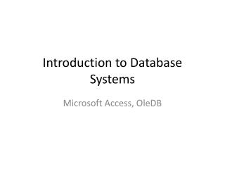 Introduction to Database Systems