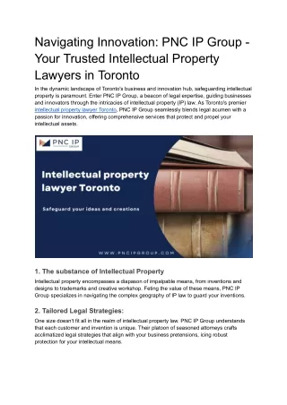 Intellectual property lawyer Toronto